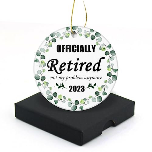 Offiziell Ruhestand Weihnachtsdekoration 2022 Weihnachtsbaumschmuck, Andenken, Geschenke für den Ruhestand, perfekte Ruhestandsgeschenke für Männer Frauen, Chef, 7.6 cm, mit einer Geschenkbox