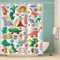 MOXINO Dinosaurier Duschvorhang Anti-Schimmel 240x200 cm Polyester Stoff Textil Waschbar Badewanne Badvorhang 3D Süßer Dino Shower Curtain Wasserdicht Badezimmer Vorhänge mit 12 Haken