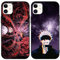 Eouine 2 Stück Handyhülle für Apple iPhone 11 Hülle 6.1'' Anime Jungs Hülle Gojo Satoru Itadori Yuji mit Manga Muster Matt Schwarz Schutzhülle Stoßfest TPU Silikon Case für iPhone11, 3