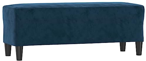 vidaXL Sitzbank Bettbank Polsterbank Flurbank Bank Betthocker Beistellbank Garderobenbank Fußhocker Wohnzimmer Blau 100x35x41cm Samt