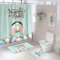 DDS-DUDES 4-teiliges Oster-Duschvorhang-Set, lustige Hasen, Ostern und blaue Eier für Badezimmerdekoration, Happy Easter Hase wasserdichter Stoffvorhang mit Haken, 180,3 x 180,3 cm (Farbe B)