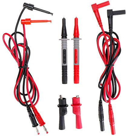 Electronic Multimeter Test Leads Kit with Alligator Clip Plunger Hooks Probes Set