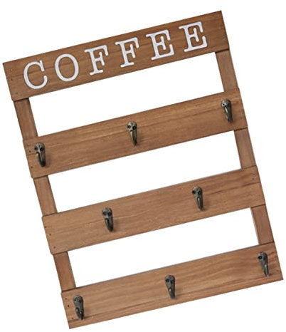 1pc Porte-gobelet à café Support de Tasse à café Support de Tasse à café Mural Crochets muraux en Bois Porte-Tasse Murale Tasse à café Support Suspendu Ferme café Bar Tasse afficha