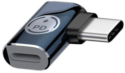 chenyang Convertisseur USB C vers 8P USB C PD 27 W Puissance 480 Mbps Données Adaptateur coudé à 90 degrés Compatible avec téléphone et Android et tablette