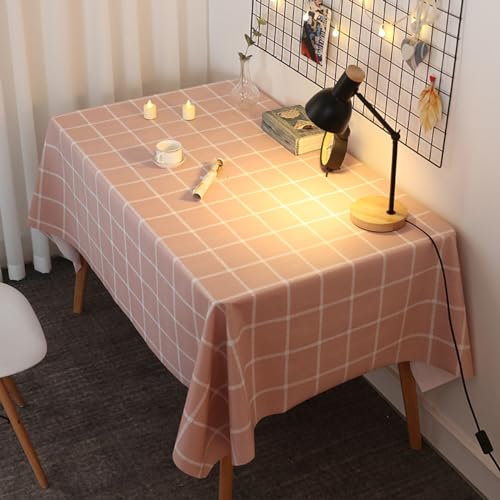 XQSSB Garten Tischdecke Wachstischdecke Anti Hot Wear Resistant Tischdecken Eckig Wasserabweisend Abwischbar Pink A 120 × 120cm