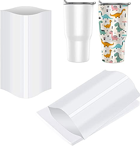 Bumdenuu Schrumpffolienhülsen mit Sublimation 8 x 12 , Schrumpffolie eine weiße Sublimation mit 60 Stück für Gläser, Tassen, Tassen und mehr