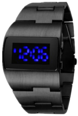 Ailan Armbanduhr, breite Anwendung, robuste und langlebige Geschenke aus Legierung, LED Digitaluhr, LED Armbanduhren, Pistolenblaues Licht