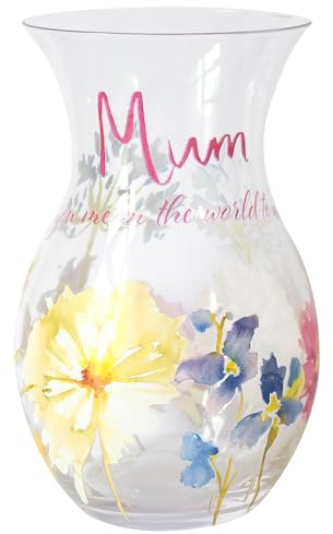 The Leonardo Collection Lesser & Pavey Blumenvase | Glasvasen für Blumen mit Botschaft der Mutter | Muttertagsblumenvase | Muttertagsgeschenk Vase für Mama oder Frau