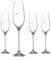 DIAMANTE Champagne Flutes Prosecco Glasses Set of 4 - ‘Silhouette’ Hand Cut Design with Swarovski Crystals