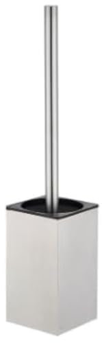Toilet Brush and Holder, NSCMQSL Toilet Bowel Brush for Cleaning with Stainless Steel Handle,Space Saving for Storage Square Toilet Brush Freestanding(Brushed Silver)