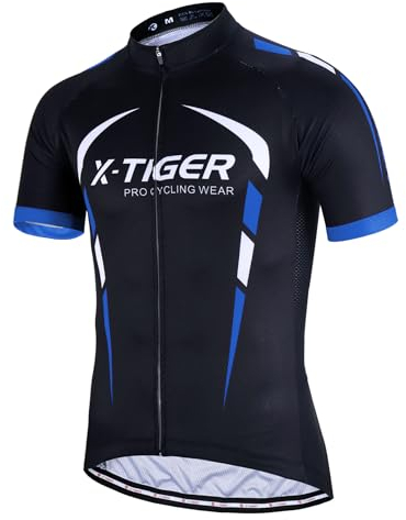 X-TIGER Radtrikot Herren Fahrradtrikot Trocknen mit Taschen Atmungsaktive Schnell Radsport Bekleidung MTB Fahrradbekleidung für Rennrad Trikot