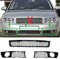 Waben- Gitter- Kühler- Sport- Front- Rippen- Grill für Stoßstange unten mit Lüftungsgittern Links Rechts Set Schwarz Glanz 3-teilig Kompatibel mit A4 B6