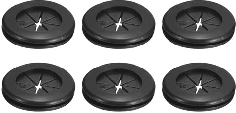 QUARKZMAN 6 Stück Kabeldurchführung Gummitülle rund (25mm) ID (30mm) Bohrloch Doppelseitige Firewall Karosseriestopfen Blindstopfen Gummi, Schwarz