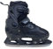 Cox Swain verstellbare Schlittschuhe Black Ice, Eislaufschuhe für Kinder, Jugendliche und Erwachsene bis 100KG, vorgeschliffene Edelstahlkufe, Softboot, Black Gr. S (33-36)