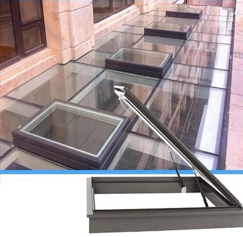 XILYZMO Sótano Ventanas, Ático Sala De Estar Cubierta De Tragaluz, Escape Techo Inclinado Puerta De Seguridad, Ventilación Manual Escape Ventana De Techo para Sótano Fábrica(50x70cm)