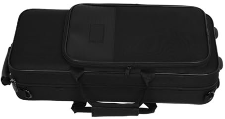 Lodoot Tenors Saxophonkoffer mit Rollen und Rucksackgurt, gepolsterte Schulter und Griff für einfachen Transport, Saxophon-Reisetasche, wasserdichtes Oxford-Gewebe + hochelastisches Gummi