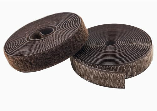 KLEBASTO Klettband zum nähen | SET Hakenband und Flauschband | Klettverschluss zum nähen | Hohe Verschlusskraft (Braun, 20mm x 3 m)