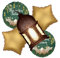 Ramadan Ballon, 5 Stück Eid Mubarak Folienballons Set Ramadan Luftballons Laterne Stern Eid Mubarak Dekoration Ballons für Feiertagsdekoration Partyzubehör (Grün)