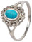 mantraroma Damen Ring Silber mit Stein Türkis Edelstein türkis dezent verspielt