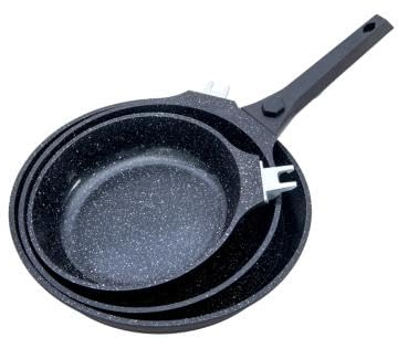 Set de 3 poêles noir amovible 20/24/28cm - Alizée