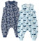 Unnivoll Baby Schlafsack mit Füßen 0,5 Tog Schlafsack Baby Sommer 2er Pack Baumwolle Schlafsack mit Beinen Babyschlafsack Weich 90 cm für Jungen Mädchen Blau Hai
