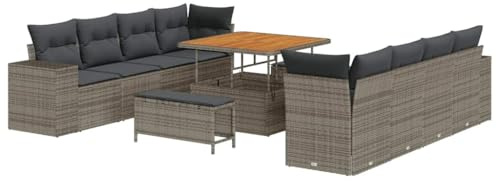 vidaXL 4-teiliges modulares Garten-Sofa-Set in Grau aus Poly-Rattan, perfekt für Balkon, Terrasse oder Gartenlounge. Wetterfest und UV-beständig.
