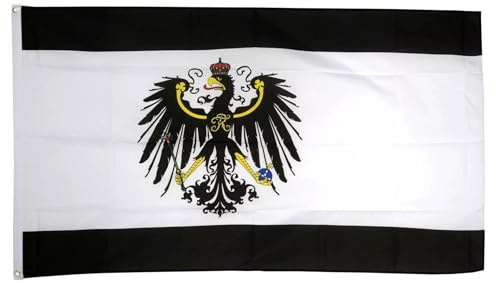 Preußen Flagge Fahne 90cm x 150cm | Flagge für Fahnenmast Schrebergarten Haus Deko Veranstaltungen alle Anlässe