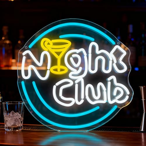 Night Club Neon Schild, LED Bar Neon Sign für Wand Deko, Dimmbare Neonlichter USB Power für Bar Pub Club Mann Höhle Hotel Café Hochzeit Geburtstags Party