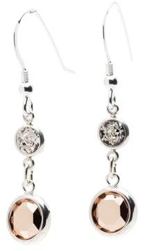 pewterhooter 925 Drops Created with Rose Gold Swarovski Crystals