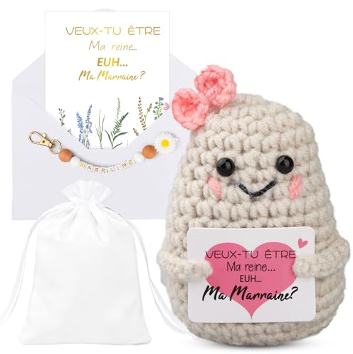 Idée Cadeau Annonce Grossesse pour Tata, Peluche Patate Tricotée avec Carte Tu Vas Être Tata et Porte-Clés Tata - Cadeau Original et Surprise pour Future Tata, Soeur, Meilleure Amie