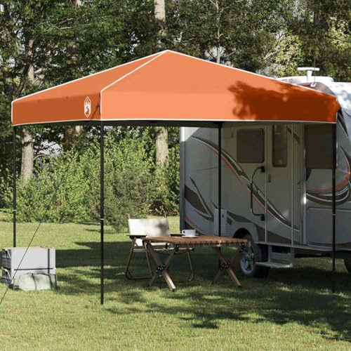 QJBSAVVA Pop-up Pavillon 250 x 250 cm Orange stabil Faltpavillon mit UV-Schutz für Garten Terrasse und Outdoor-Events