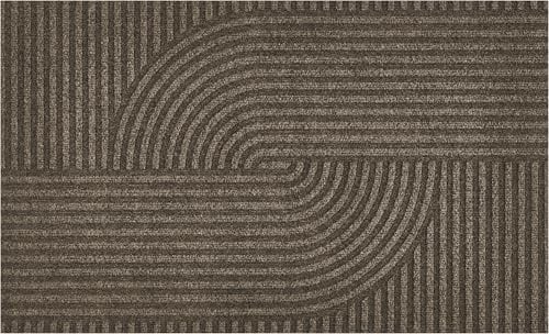 andiamo Fußmatte Yukon - Waschbare & rutschfeste Schmutzfangmatte für den Eingangsbereich - Modernes geometrisches Muster, Saugroboter-geeignet, 60 x 80 cm Braun