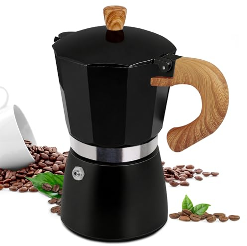 Supvision Moka da 6 tazze, in alluminio, 300 ml, caffettiera italiana da piano cottura, caffettiera espresso, moka, per stufe elettriche in ceramica, classiche macchine da caffè Greca portatili per
