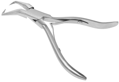 INOOMP Feinspitzzange für Haarverlängerungen 1 Paar Edelstahl Zange mit Abgewinkeltem Griff Multifunktionales Werkzeug für Tape Extensions und Perücken im Friseursalon