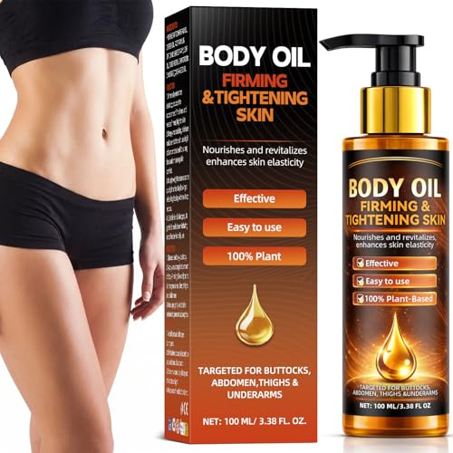 Olio Rassodante Corpo, olio corpo rassodante per pelle rilassata e dall’aspetto crespo, olio nutriente per braccia, cosce, pancia e glutei, olio corpo per tutti i tipi di pelle, 100 ml