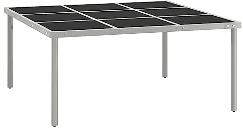 sephironlbb Table de Salle à Manger de Jardin 170x170cm en Verre et Acier pour terrasse Balcon Patio Repas Convivial, Robuste et Extensible, idéale pour extérieur