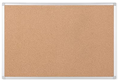Bi-Office Earth - Umweltfreundliche Pinnwand, Korktafel mit Aluminiumrahmen, Hochwertige Naturkorkoberfläche - 120 x 90 cm