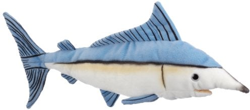 Bauer Spielwaren Blickfänger Blauer Marlin Plüschtier: Naturgetreues Kuscheltier, extraweich, ideal auch als Geschenk, 43 cm, weiß-blau (14068)