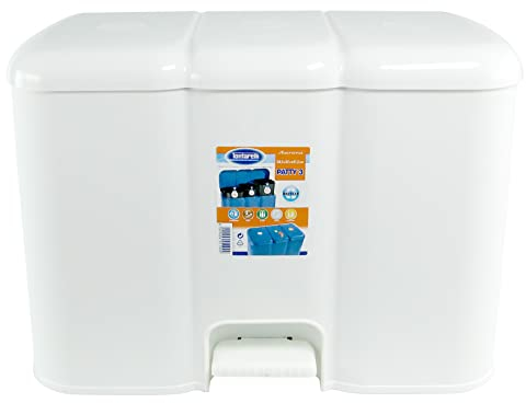 Tontarelli Patty 3 Poubelle Tri Sélectif avec 3 Places, Plastique, 34 litres
