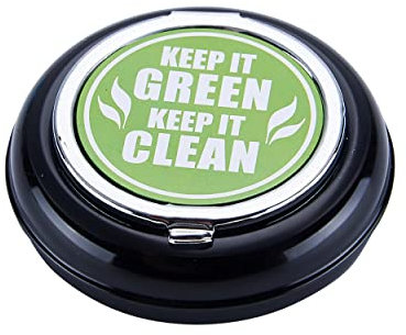 Polyflame Taschen ASCHENBECHER Ø6,5cm mit Deckel Metall rund mini Taschenaschenbecher Reiseaschenbecher Reise Outdoor 22 (Schwarz)