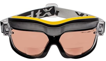 voltX GT DEFENDER Kompact BIFOKALE Belüftet Schutzbrille (BRAUN +1.5 Dioptrie) CE EN166FT, Anti Beschlag Beschichtung, Compact Bifocal Safety Goggles