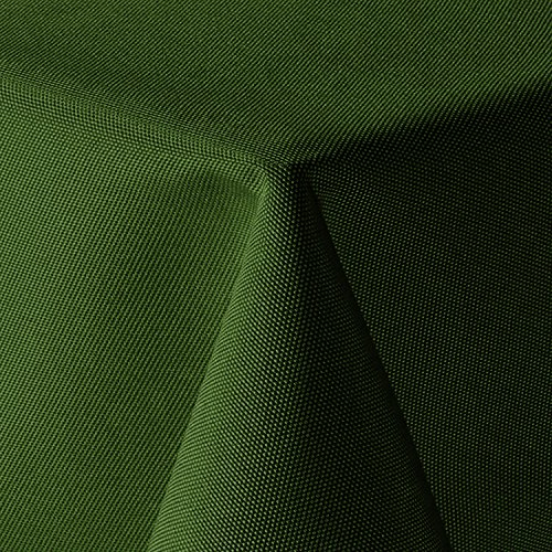amp-artshop Tischdecke Leinen Optik Eckig 160x260 cm Dunkelgrün Grün - Farbe, Form & Größe wählbar mit Lotus Effekt - (E160x260DGrün)