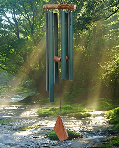 ASTARIN Windspiel für den Außenbereich, groß, tiefer Ton, Trauer-Windspiel, für den Außenbereich, Gedenk-Windspiel mit 6 abgestimmten Röhren, elegantes Klangspiel für Garten, Terrasse, Balkon und