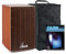 XDrum Cajon El Bajo Bass Port Cocoa Brown/Ebony Set - Cajon mit Bass POrt, Edelholz-Furnier-Schlagflächen & fest installiertem Snare Teppich inkl. Gigbag & Cajonschule für Einsteiger