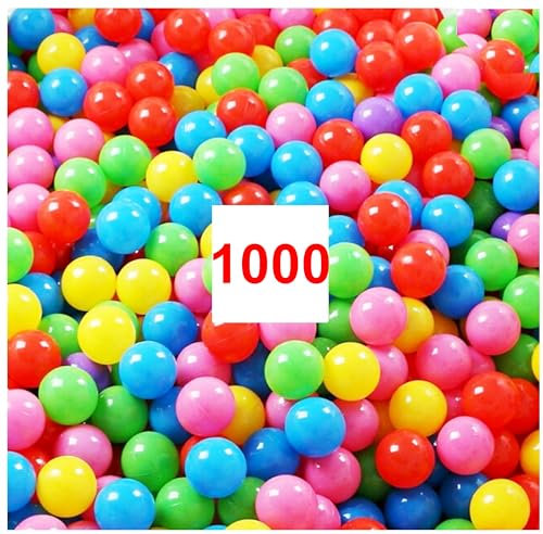 Izzy Kinder Bälle Spielbälle Bunte Plastikbälle, Bälle für Bällebad, 6 cm Durchmesser, in Farbmischung, ohne gefährliche Weichmacher, Babybälle Plastikbälle Baby (1000 Spielbälle)