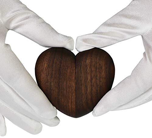 aufodara Klein Ring Box Ringschachtel Holz Herz Personalisiert Schmuckschatulle Verlobung Hochzeit Ringbox Handgemacht (Braun)