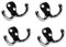 Golden Grace Double Twin Robe Hook in Chrome Plated Finish with Screws, Wall Mounted Clothes Hanger - Pack of 4