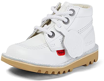 Kickers Kick Hi Zip, Stivaletto Unisex-Bimbi 0-24, Bianco, 30 EU