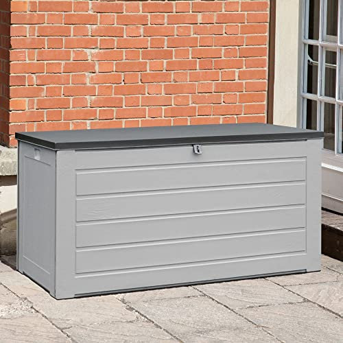 Grey 680L PP Outdoor Storage Box Container With Single Gas Lift