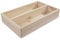 Bandeja pequeña de madera con 2 compartimentos para cubiertos y utensilios de cocina | 26 x 17 x 5 cm | Caja de presentación de mesa organizadora de dos secciones | Madera natural sin pintar